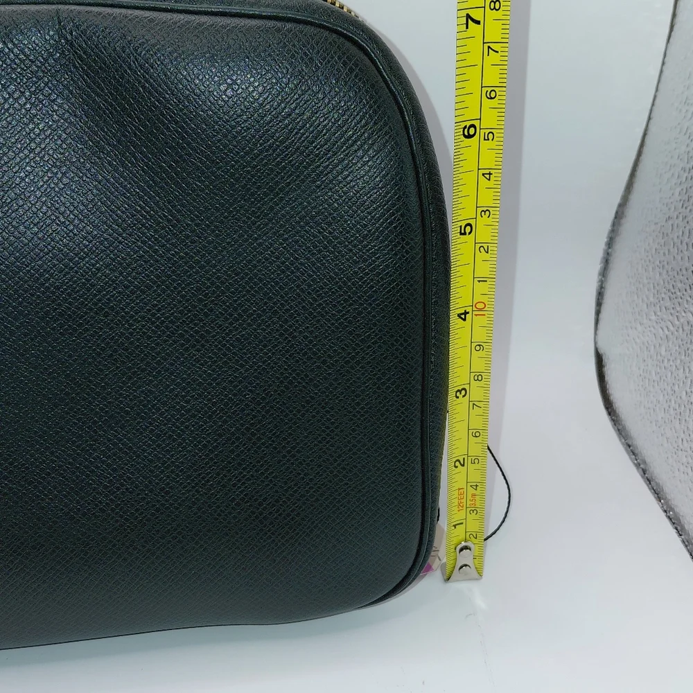Louis Vuitton Dark Green Taiga Leather GM Trousse Toilette Pouch Bag Clutch Vtg